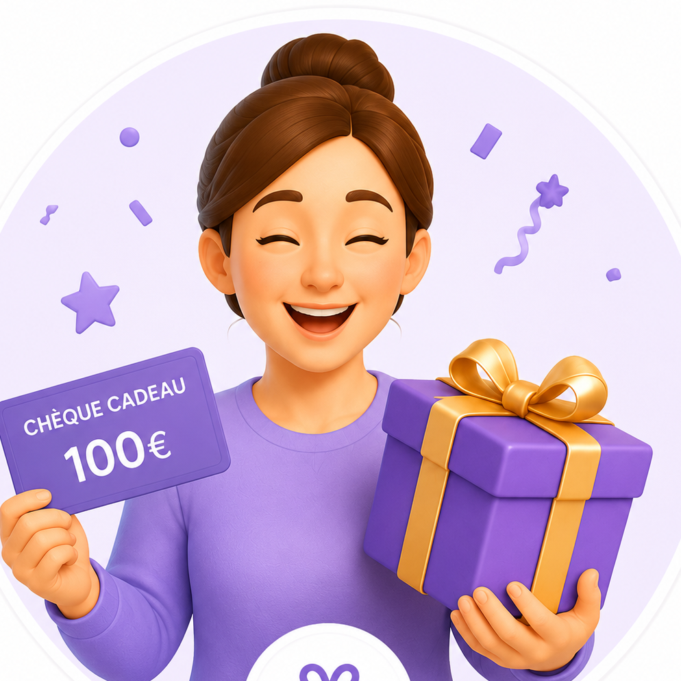 Une membre du personnel récompensée par un chèque cadeau, illustration E-sensya & Co